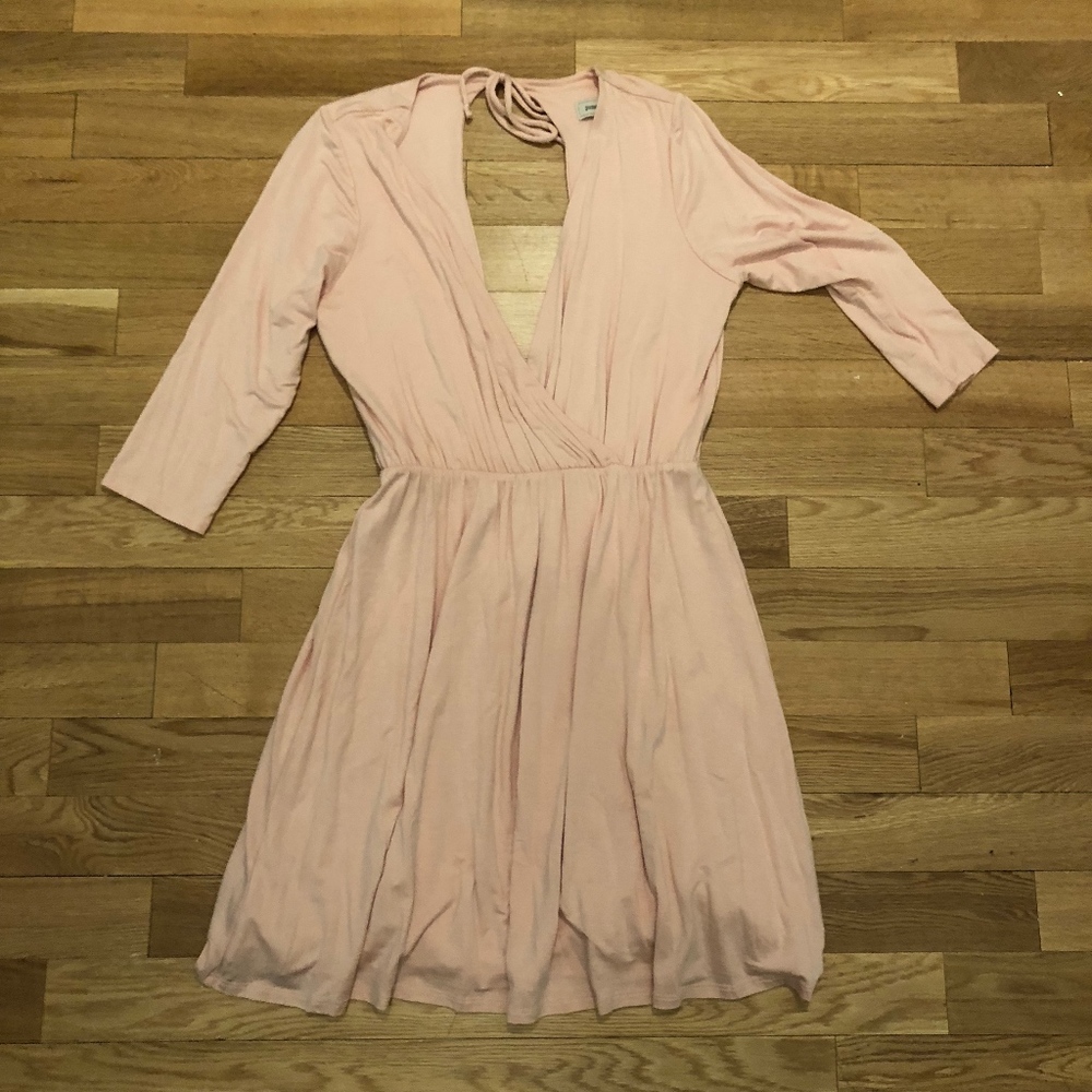 Pink open back dress